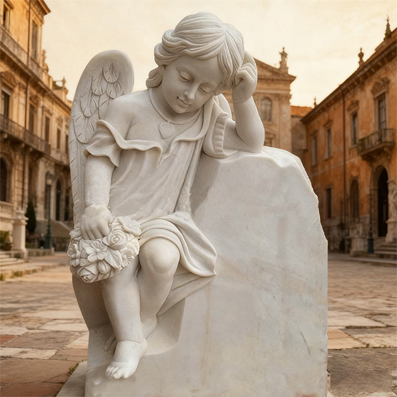 Marble Tombstone with Little Angel