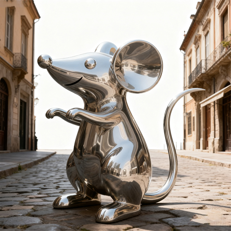 Stainless Steel Mouse Sculpture