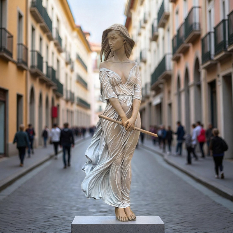 Fiberglass Human Sculpture in the “Skirt in the Wind” Pose