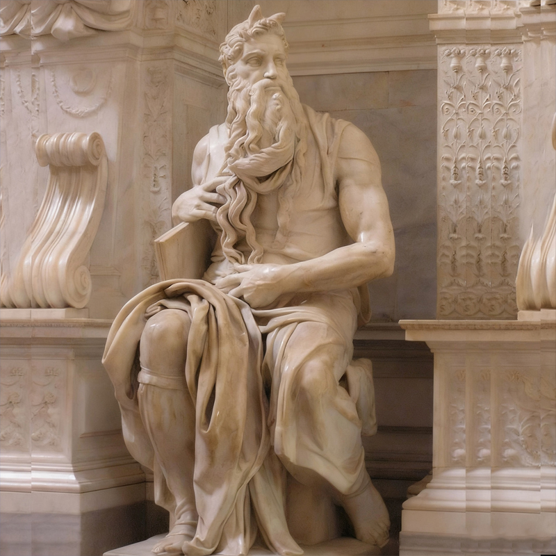 Classical Marble Human Sculpture Seated Statue