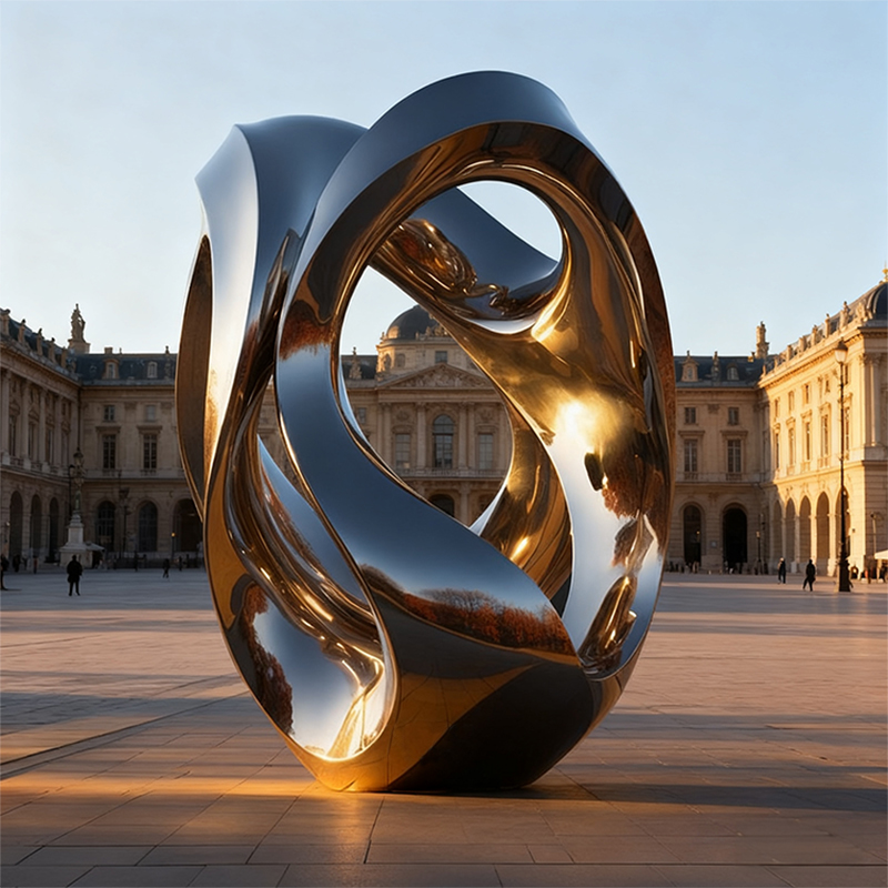 Gold & Silver Twisted Metal Sculpture