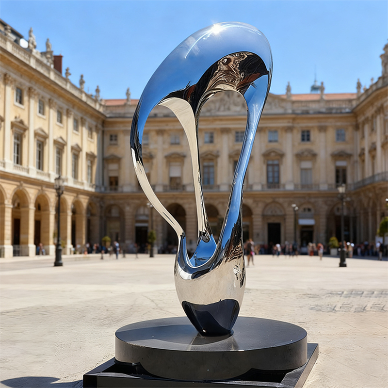 Mirror-Polished Stainless Steel Sculpture