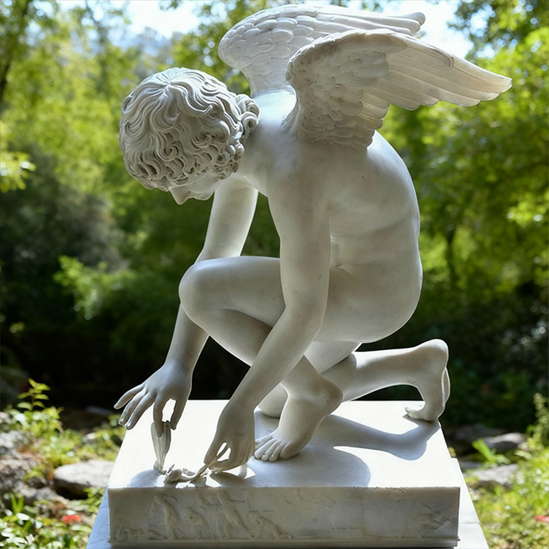 Winged Angel Marble Human Sculpture