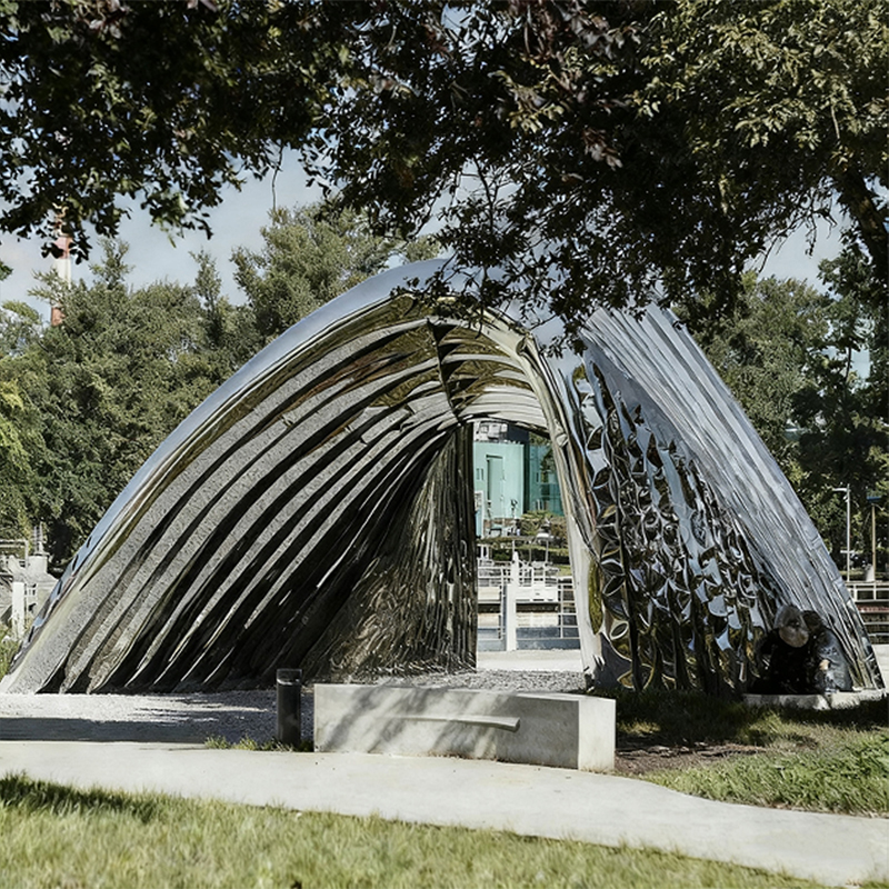 Metal Curved Surface Public Art Installation