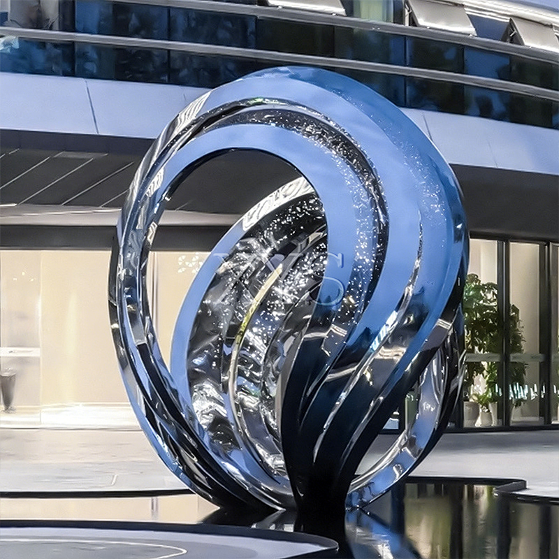 Stellar Rings Mirror Interlocking Ring Sculpture