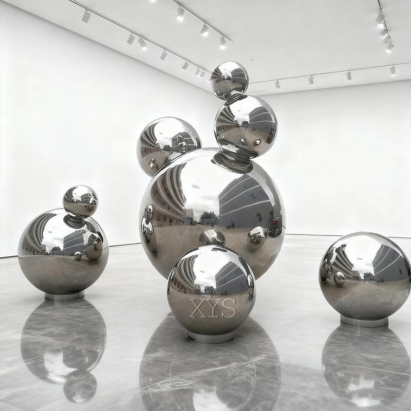 Playful Spheres Mirror Mickey-Form Sculpture