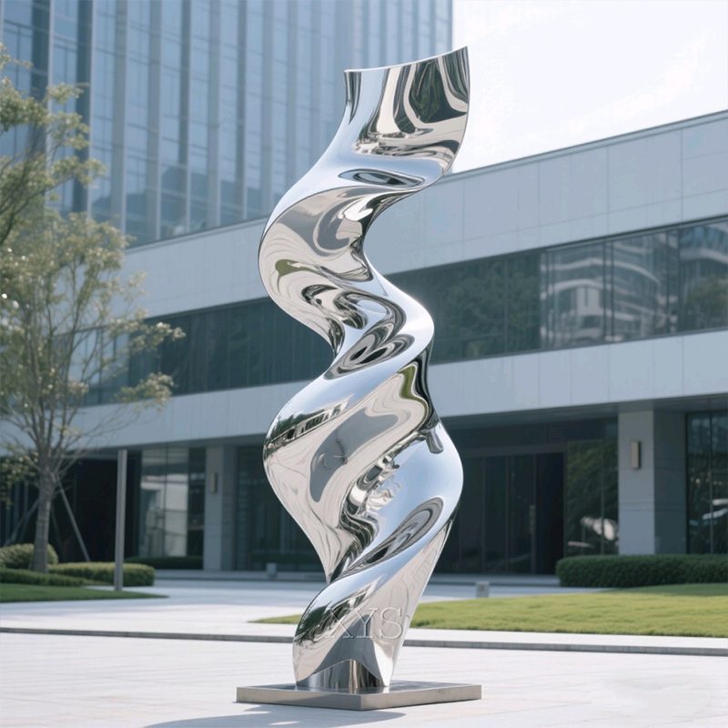 Rising Dance Mirror Stainless Steel Sculpture