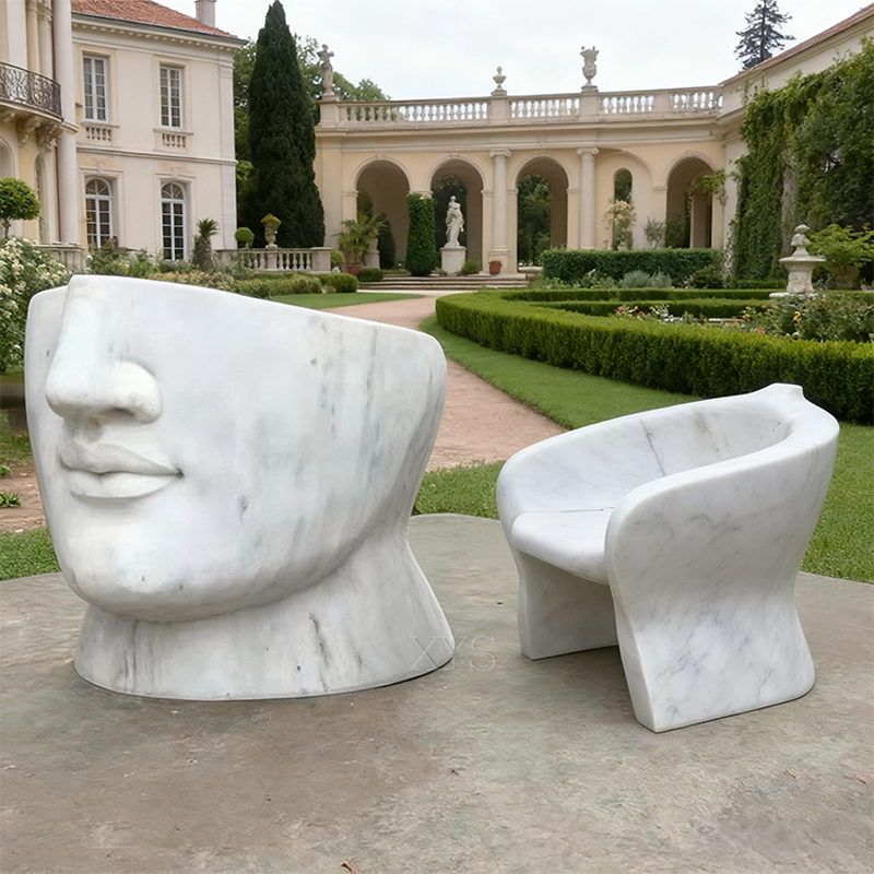 Abstract Face Marble Seat