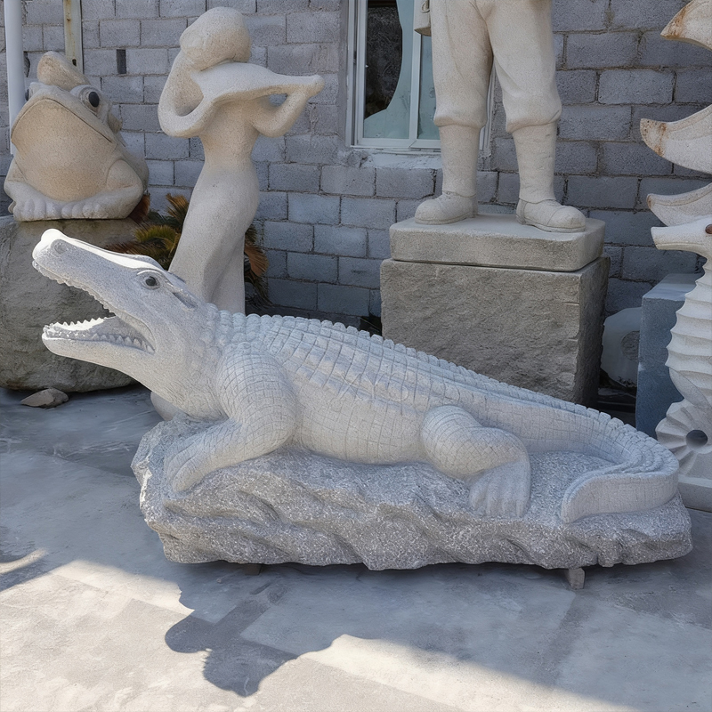Granite Crocodile Stone Carving