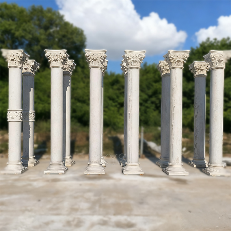 European Stone Carved Roman Column
