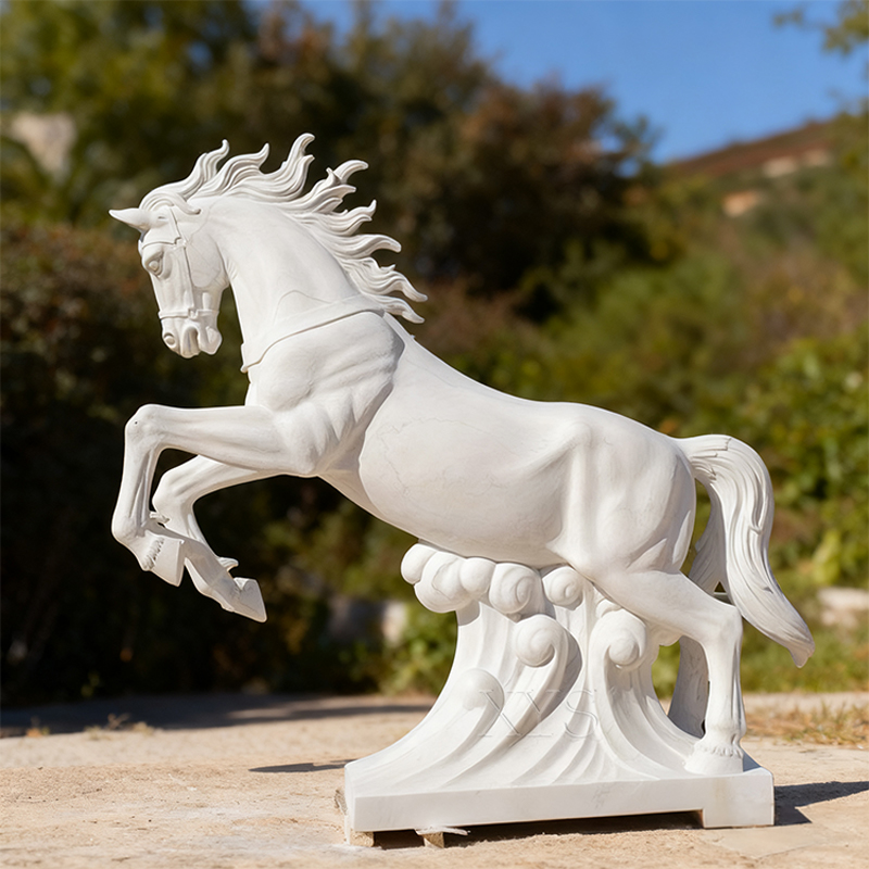 White Marble Horse Sculpture