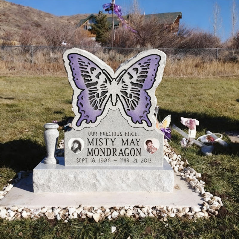 Butterfly Design Art Tombstone