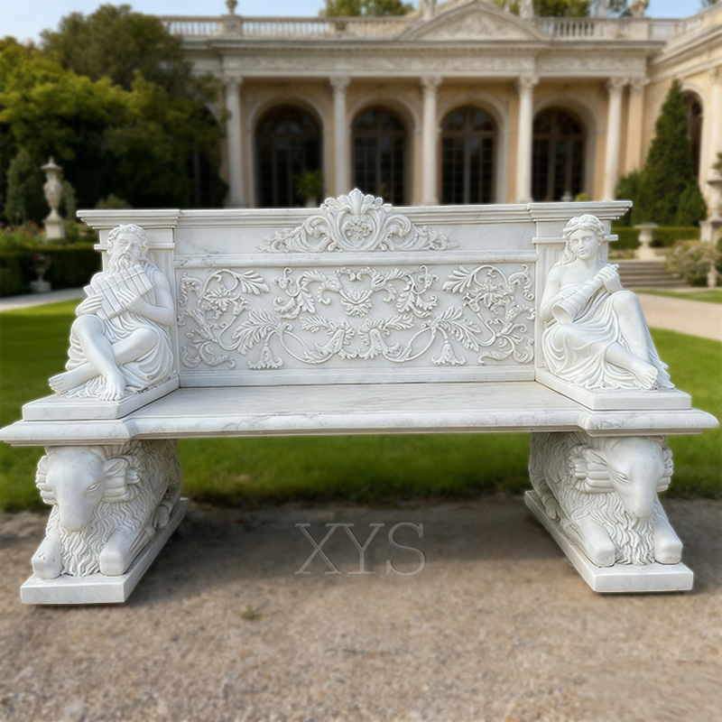 European Marble Figure Bench