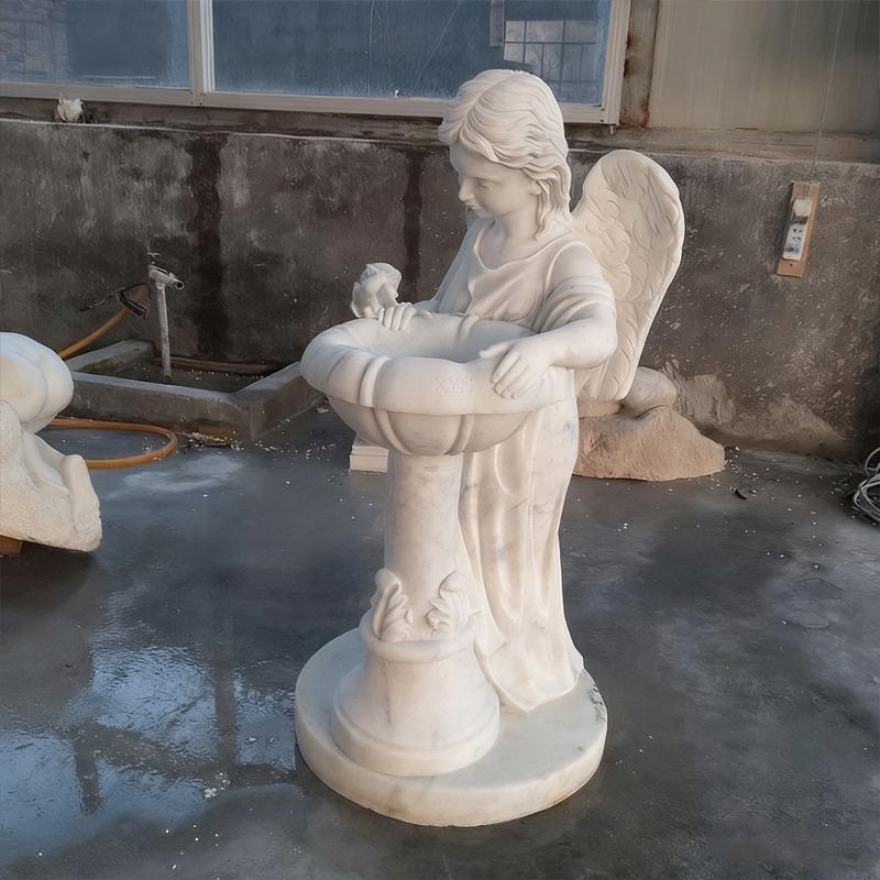 White Marble Angel Water Fountain