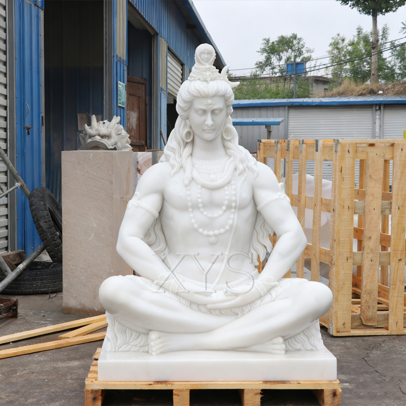 White Marble Shiva Seated Statue