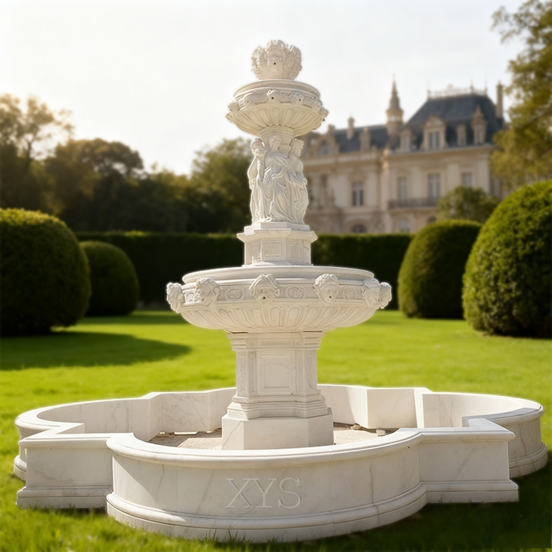 European White Marble Fountain