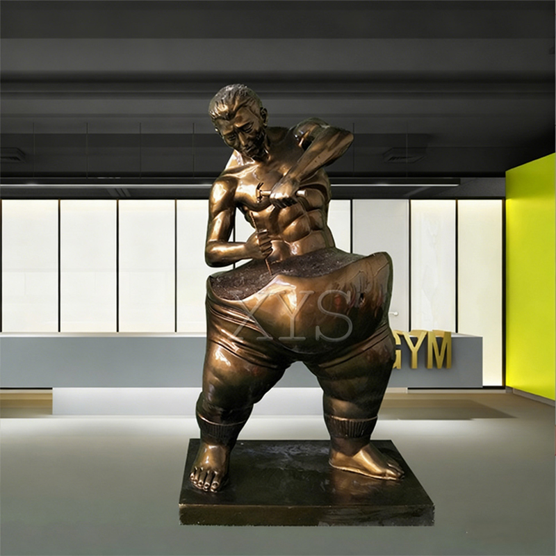 Bronze 'Self-Sculpting / Fitness Transformation' Modern Art Sculpture