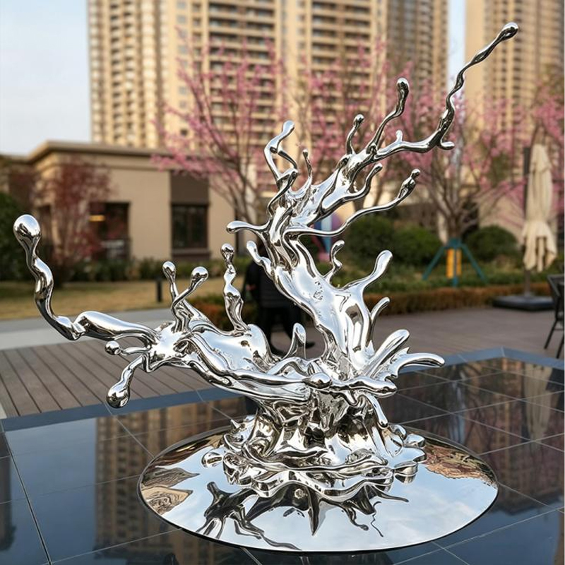 Splashing Water Stainless Steel Sculpture