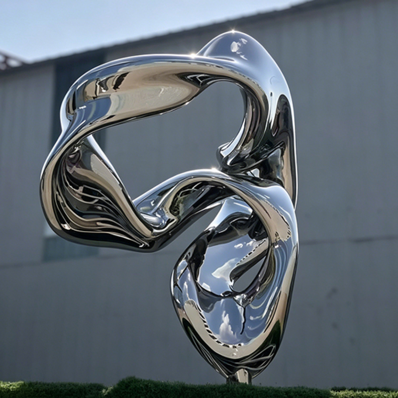 Twisted Line Abstract Stainless Steel Sculpture
