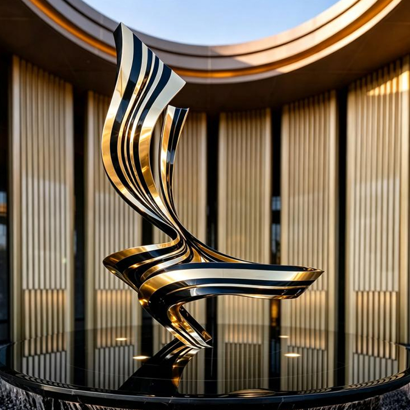 Streamlined Ribbon Stainless Steel Sculpture