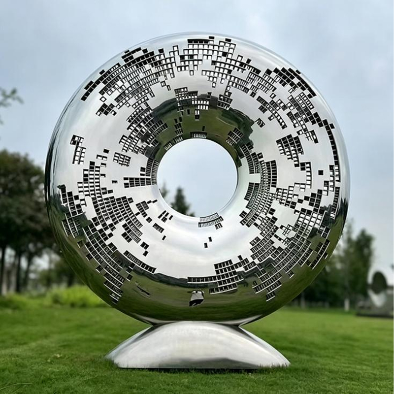 Matrix Hollow-Out Ring Stainless Steel Sculpture