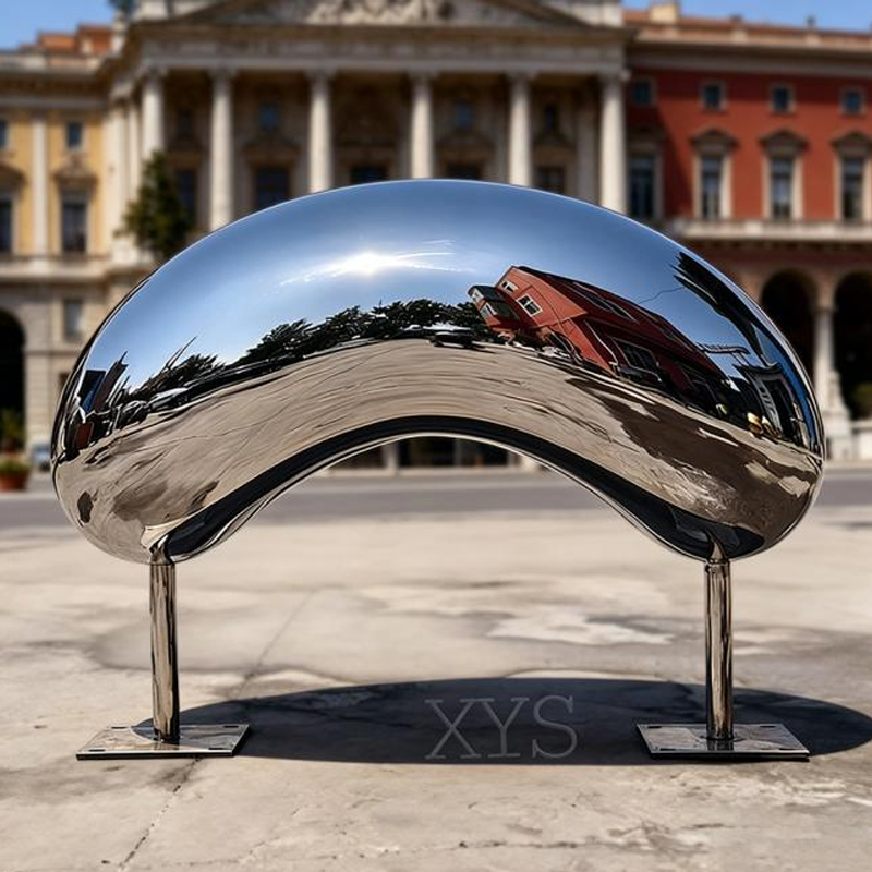 Arched Bridge Mirror-Polished Stainless Steel Sculpture