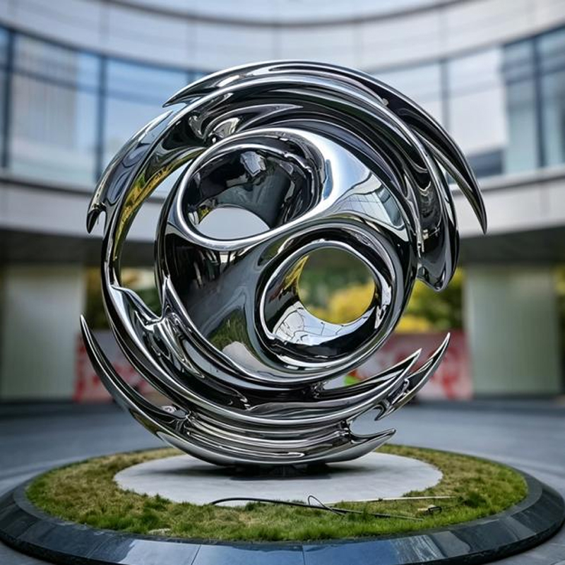 Spiral Ring Streamline Stainless Steel Sculpture