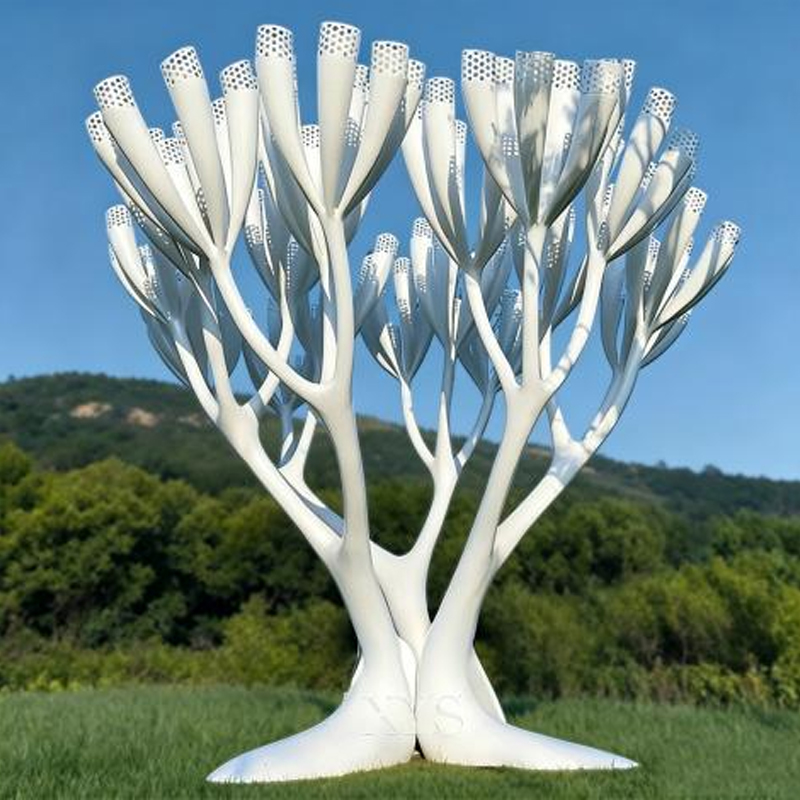 Abstract Tree of Life Stainless Steel Sculpture