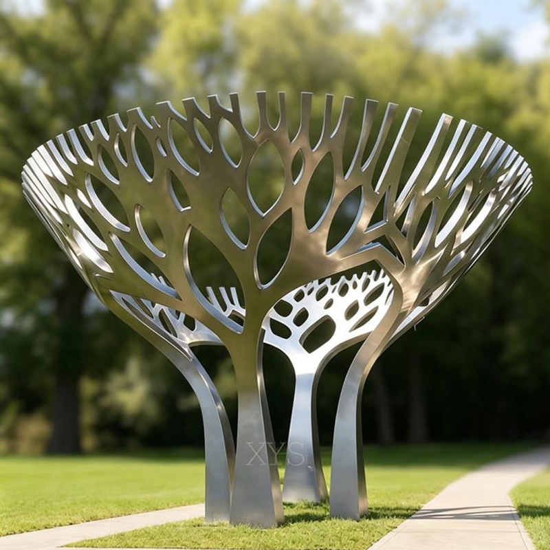 Abstract Tree Hollow-Out Steel Pergola Sculpture