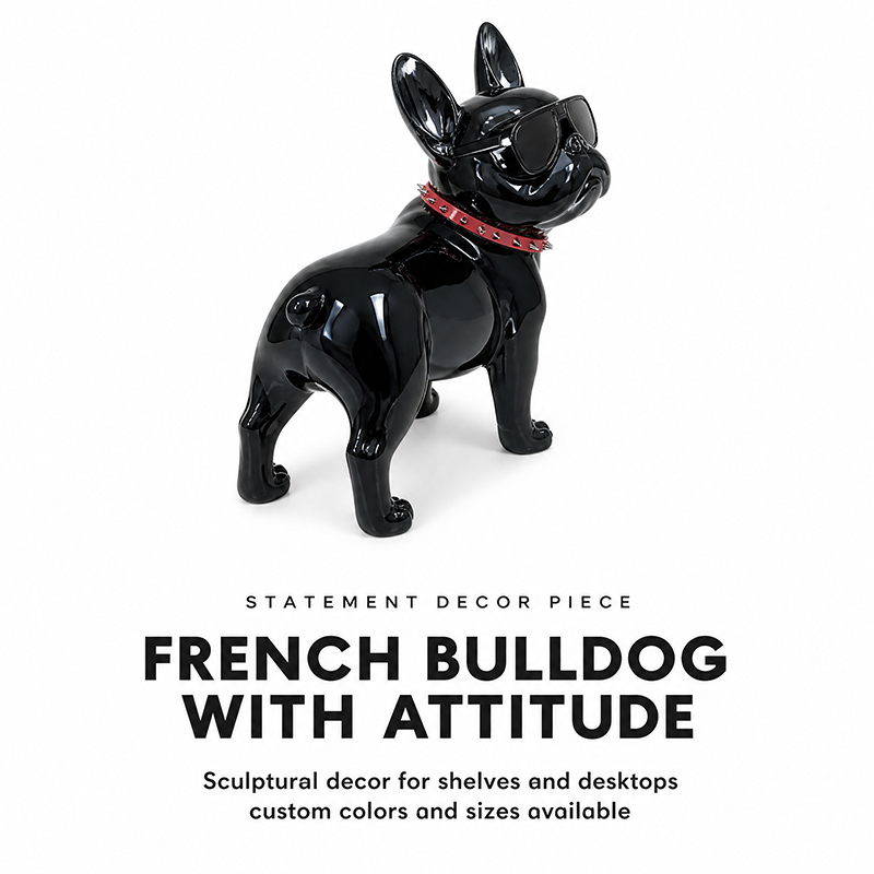 Trendy Street-Style French Bulldog Fiberglass Decorative Sculpture
