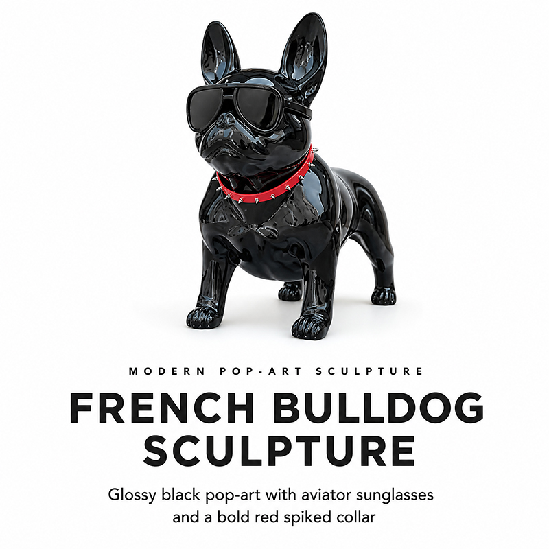 Trendy Street-Style French Bulldog Fiberglass Decorative Sculpture