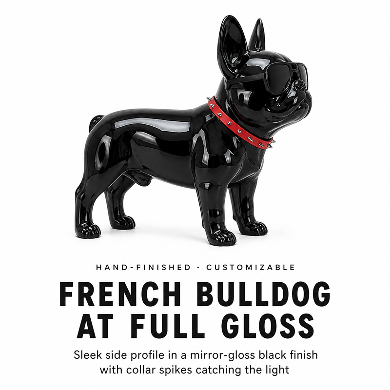 Trendy Street-Style French Bulldog Fiberglass Decorative Sculpture